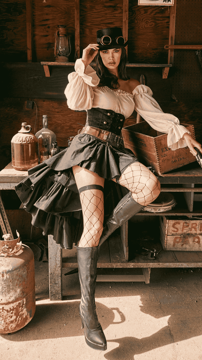 Naughty Kitten Clothing Steampunk Seductress Costume Front View Halloween Costume