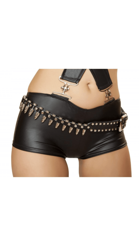 Naughty Kitten Halloween Costume Accessories Studded Bullet Belt Front View