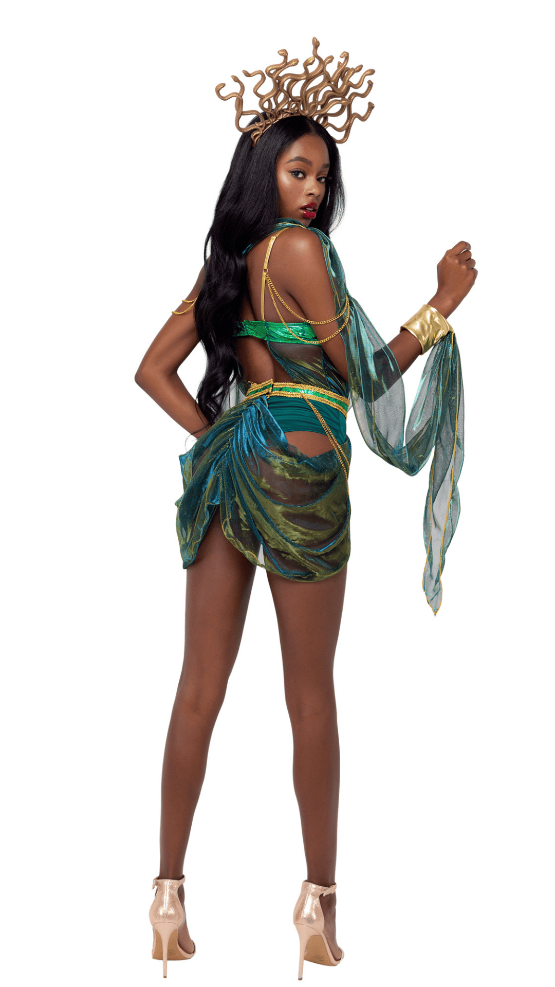 Naughty Kitten Clothing Sultry Medusa Costume Rear View Halloween Costume