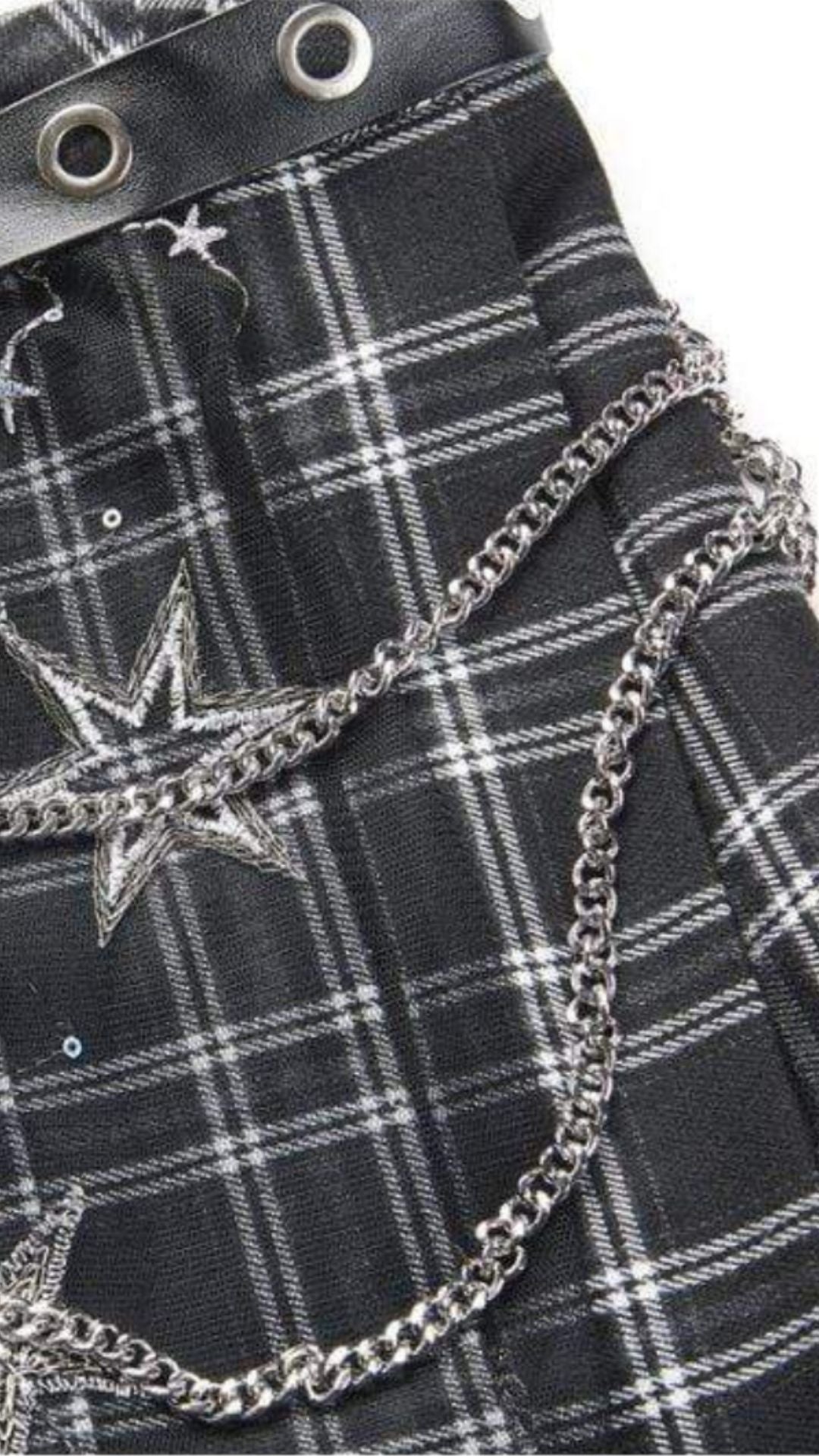 Naughty Kitten Clothing  Tartan & Starr Punk Skirt  Close Up View Gothic Alternative Women's fashion