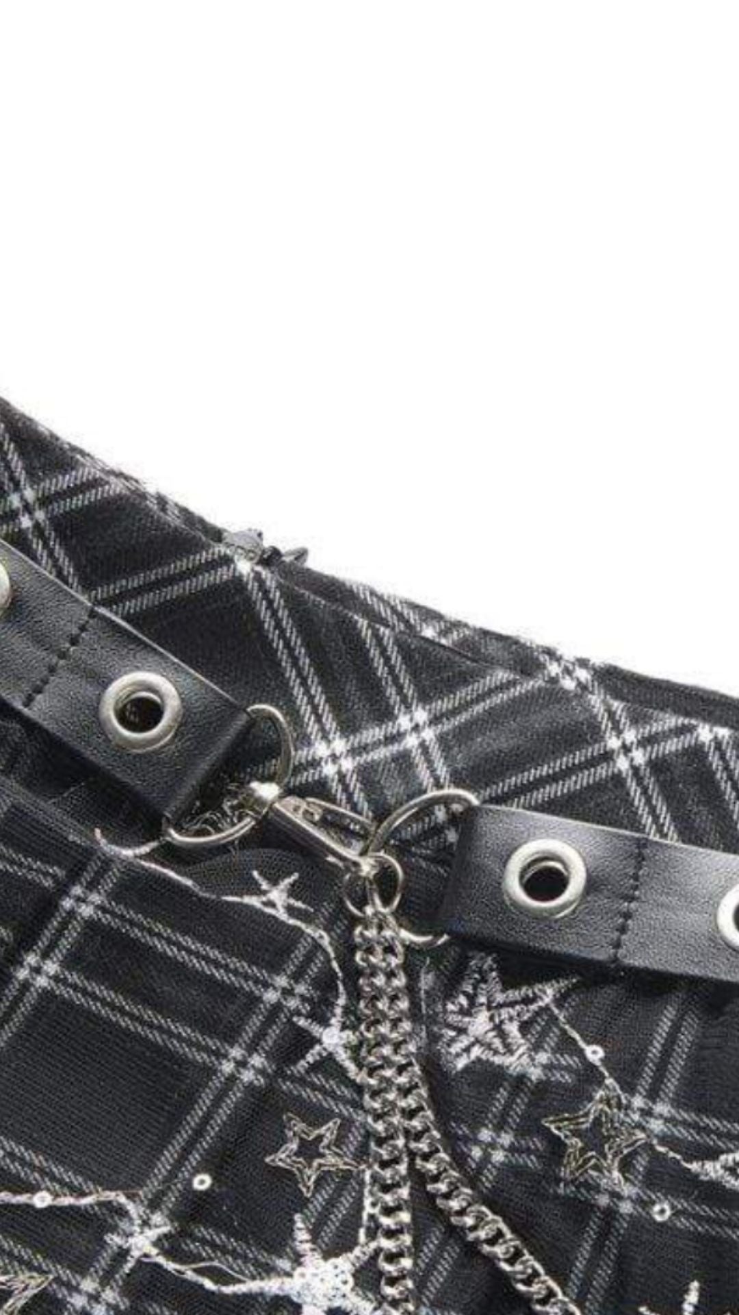 Naughty Kitten Clothing  Tartan & Starr Punk Skirt  Close Up View Gothic Alternative Women's fashion