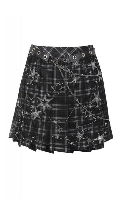 Naughty Kitten Clothing  Tartan & Starr Punk Skirt  Front View Gothic Alternative Women's fashion