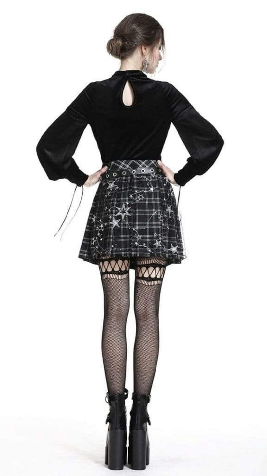 Naughty Kitten Clothing  Tartan & Starr Punk Skirt  Rear View Gothic Alternative Women's fashion