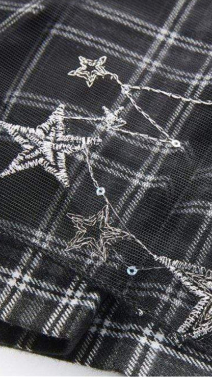 Naughty Kitten Clothing  Tartan & Starr Punk Skirt  Close Up View Gothic Alternative Women's fashion