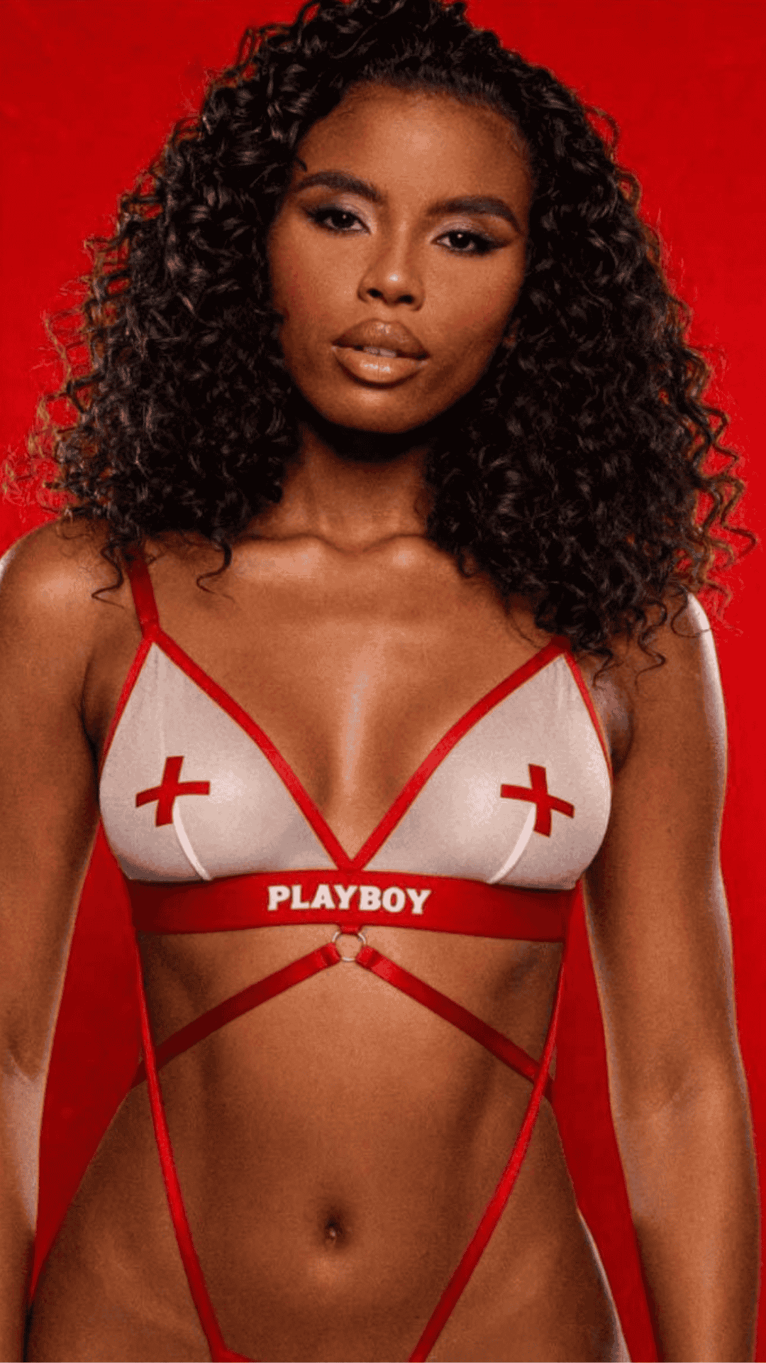 Naughty Kitten Clothing Temperature Rising Bunny Sling Front View Women's Playboy Lingerie