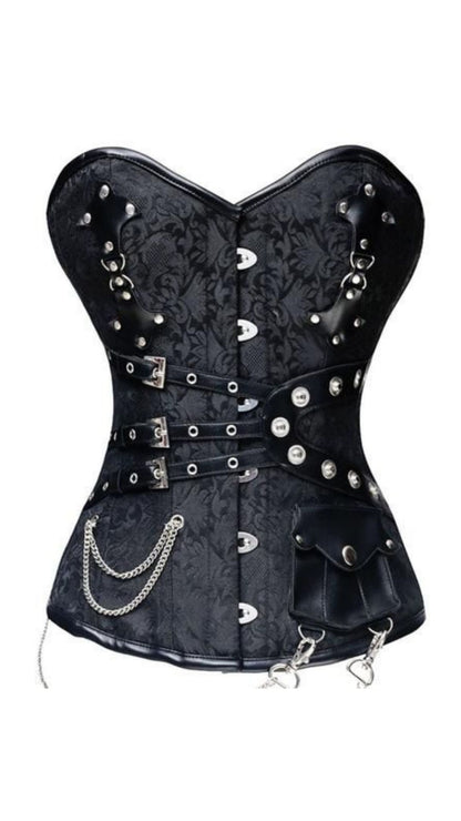 Naughty Kitten Tempest Brocade Premium Corset Front View
