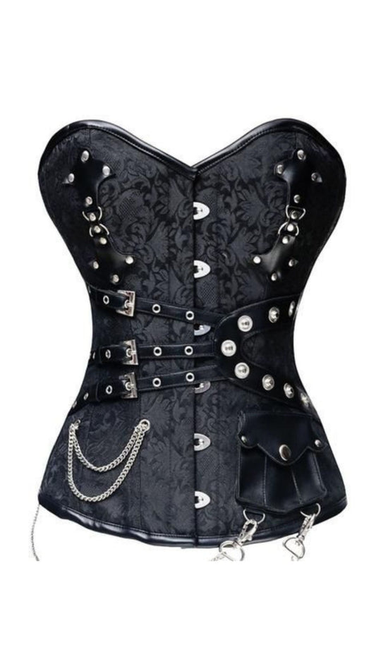 Naughty Kitten Tempest Brocade Premium Corset Front View
