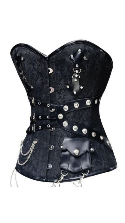 Naughty Kitten Tempest Brocade Premium Corset Side View