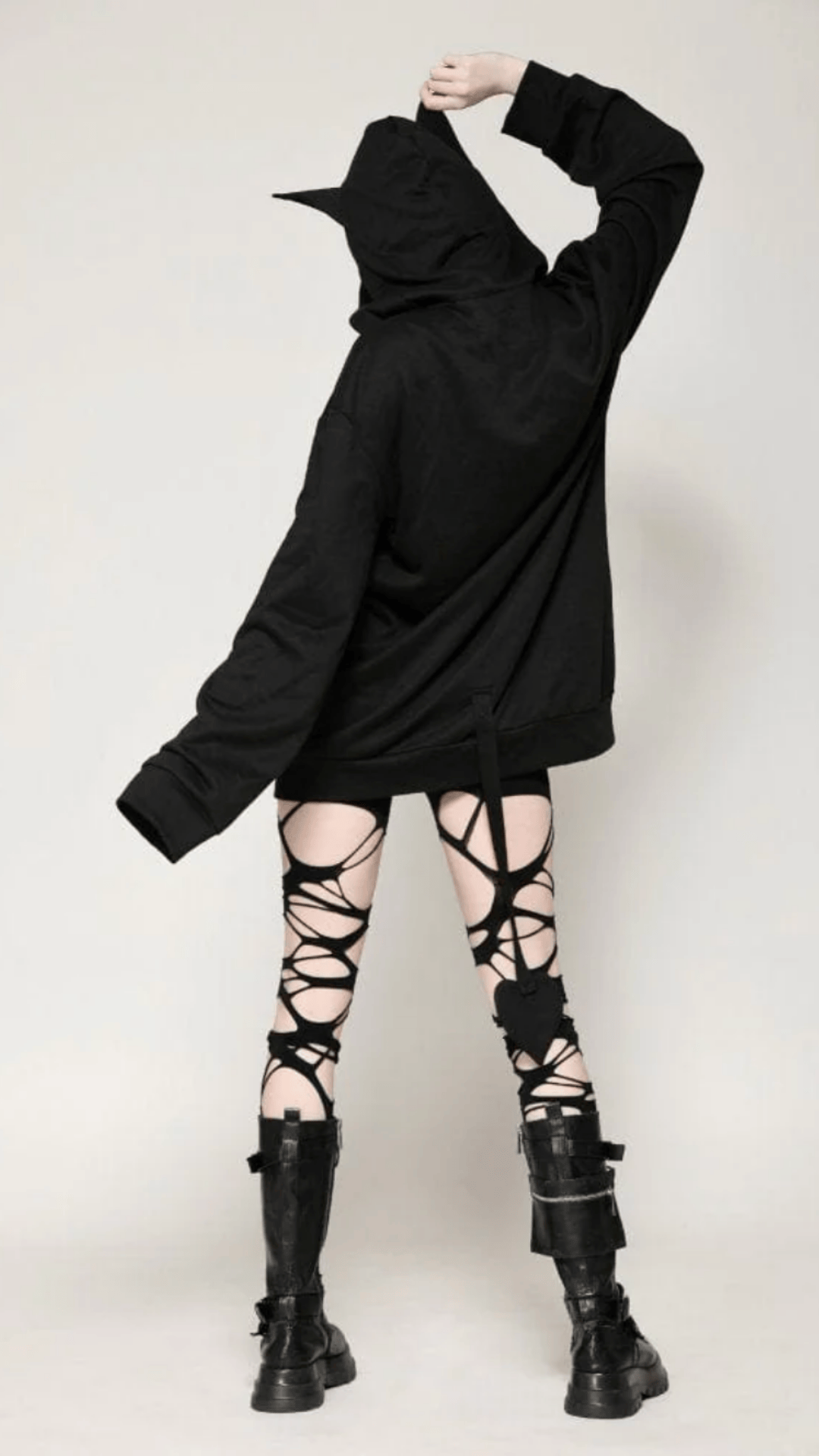 Naughty Kitten Clothing The Midnight Mischief Bat Hoodie Rear View Women's Alternative Gothic Wear