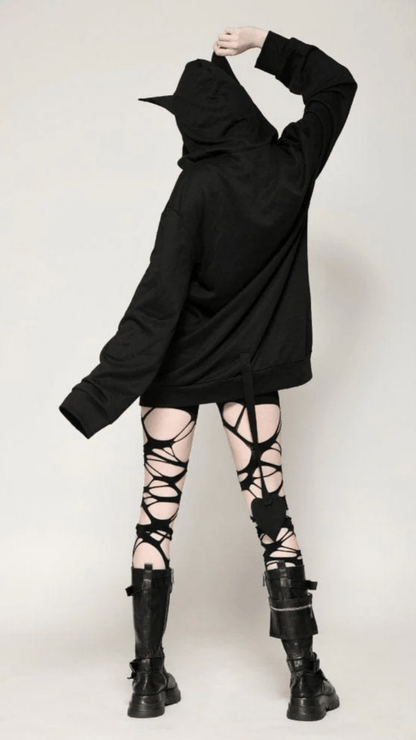 Naughty Kitten Clothing The Midnight Mischief Bat Hoodie Rear View Women's Alternative Gothic Wear