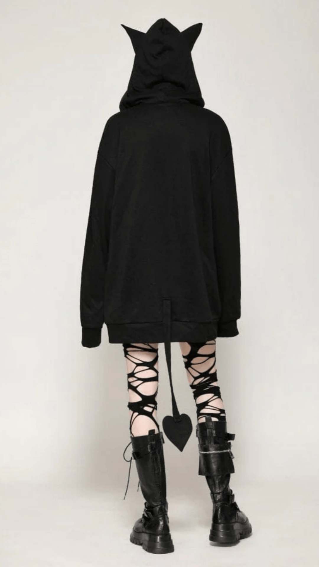 Naughty Kitten Clothing The Midnight Mischief Bat Hoodie Rear View Women's Alternative Gothic Wear