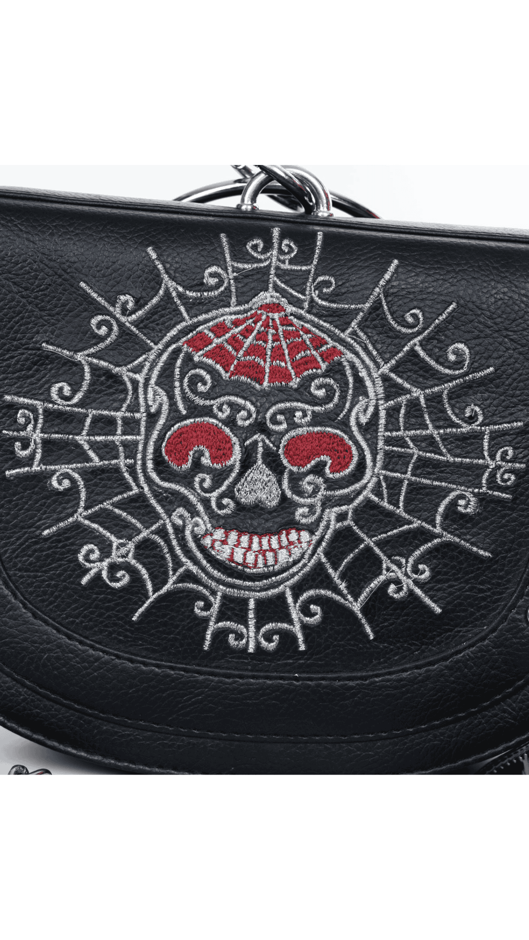 Naughty Kitten Clothing The Bone Collector Bag front View Gothic Alternative Fashion Accessories