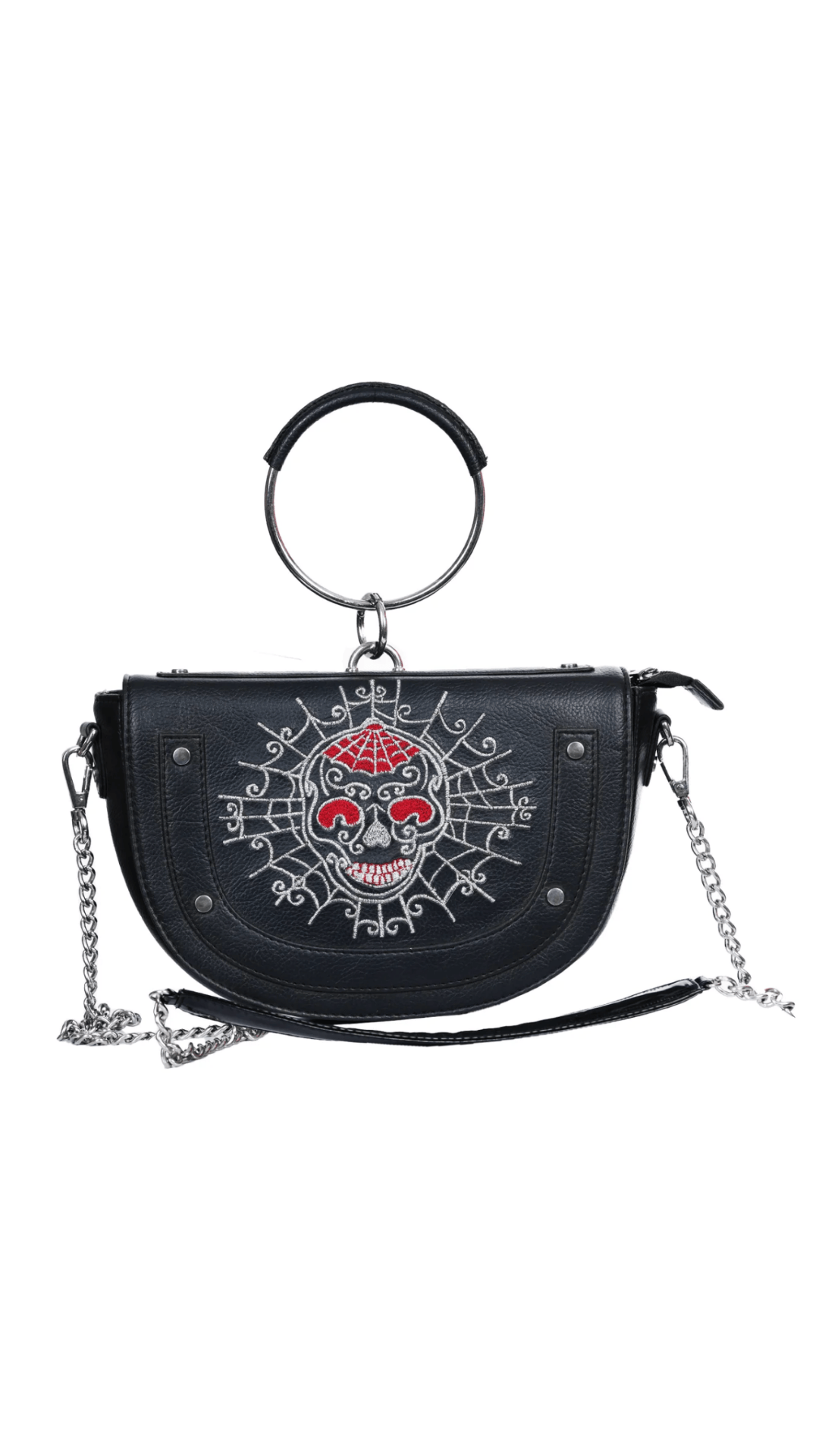Naughty Kitten Clothing The Bone Collector Bag front View Gothic Alternative Fashion Accessories