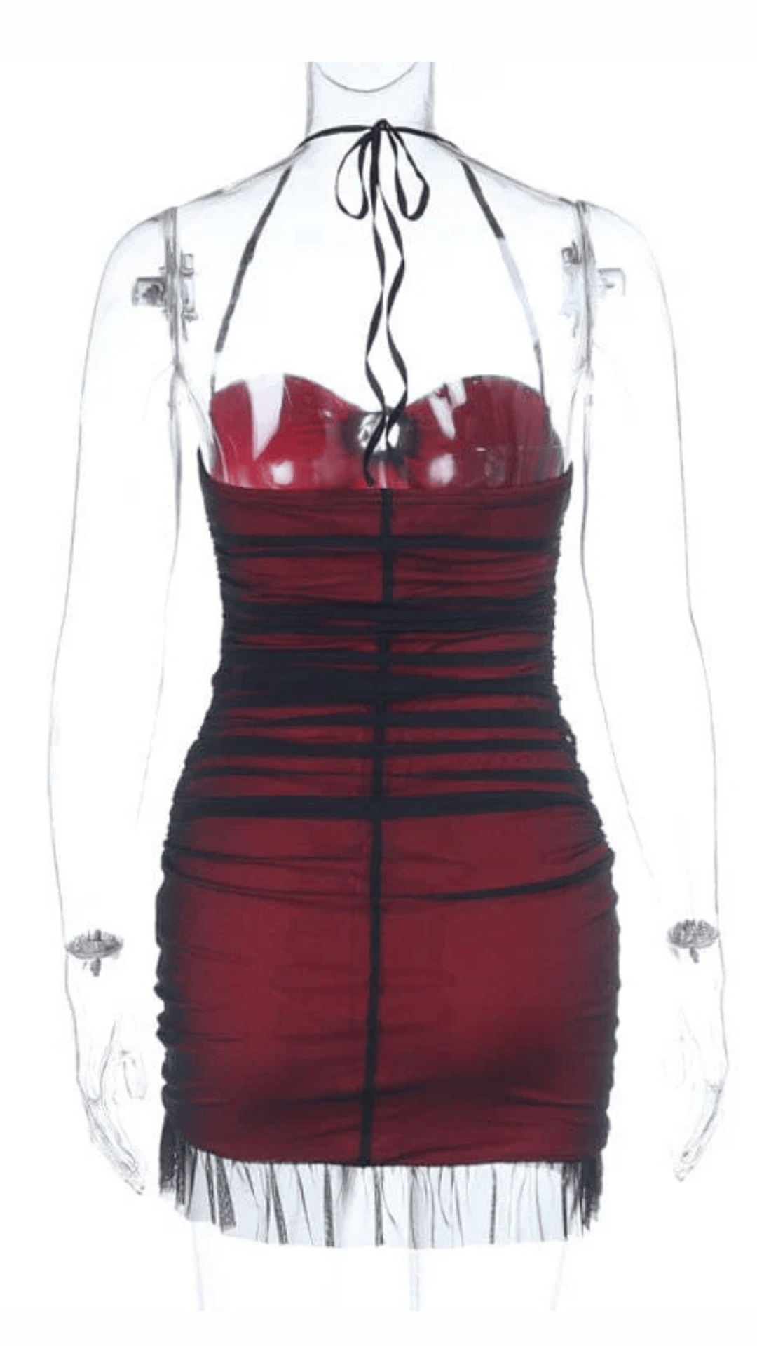 Naughty Kitten Clothing Crimson Obsession Dress Rear View Alternative Gothic Women's Dress