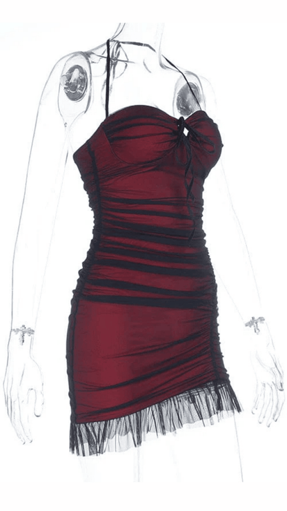 cNaughty Kitten Clothing Crimson Obsession Dress Side View Alternative Gothic Women's Dress