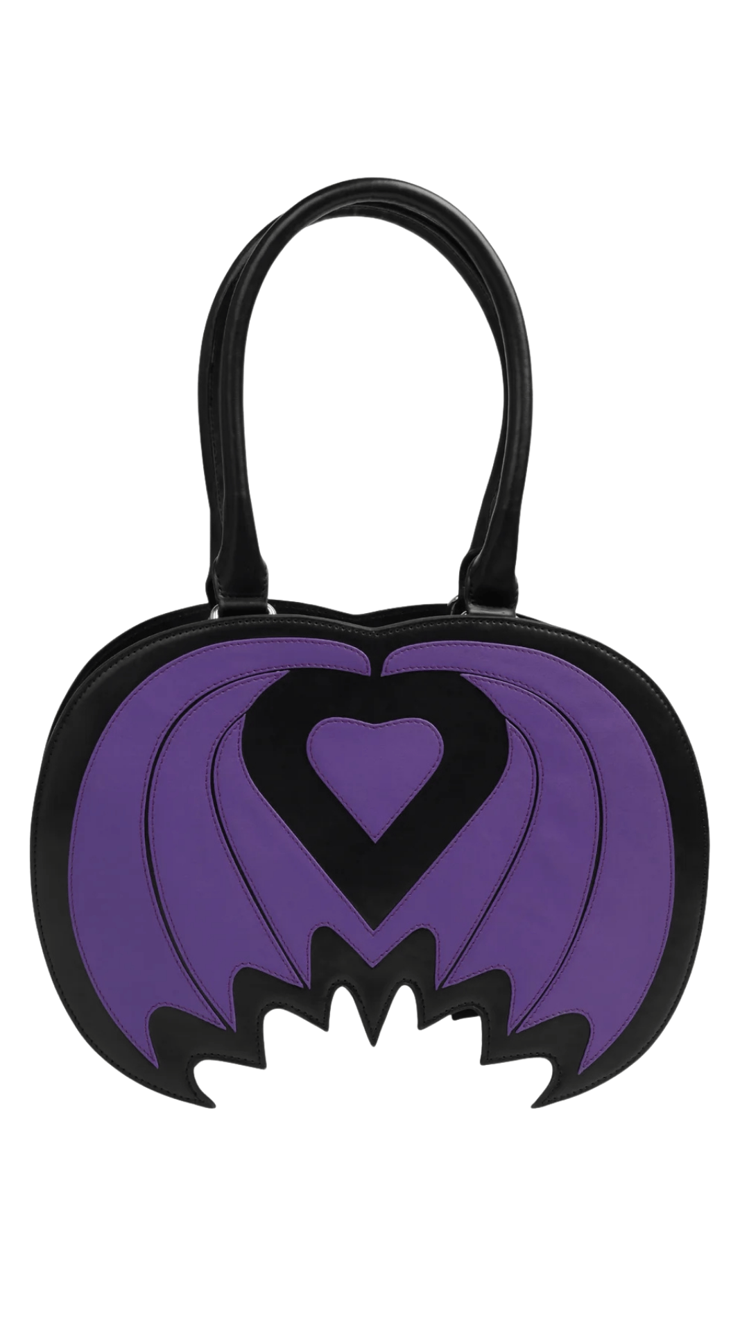 Naughty Kitten Clothing The Purple Bat Wing Bag Front View Alternate Gothic Fashion Accessories