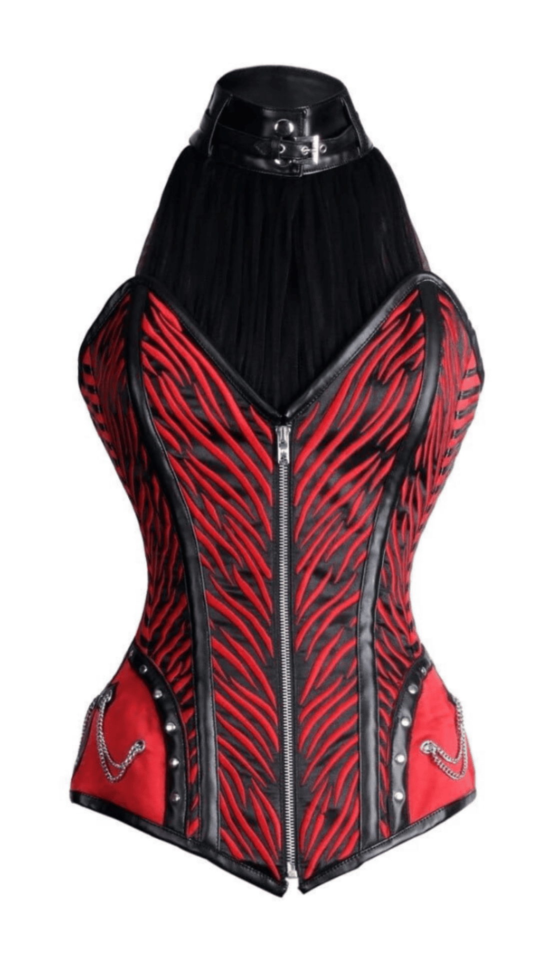 Naughty Kitten Tigress Halter Cross Corset Front View