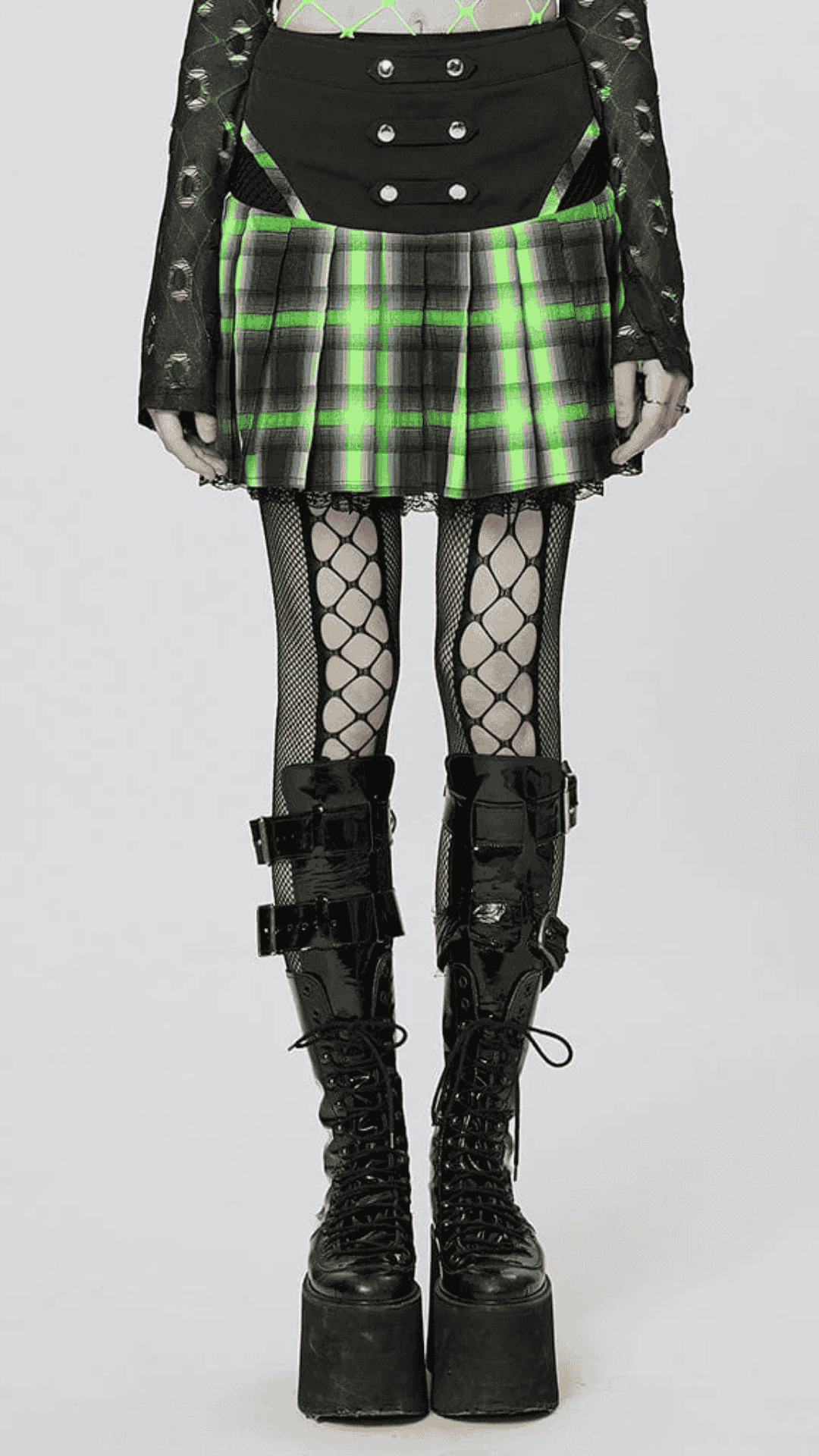 Naughty Kitten Clothing Toxic Kitten Plaid Skirt Front View Gothic Alternative Women's Wear