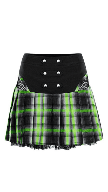 Naughty Kitten Clothing Toxic Kitten Plaid Skirt Front View Gothic Alternative Women's Wear