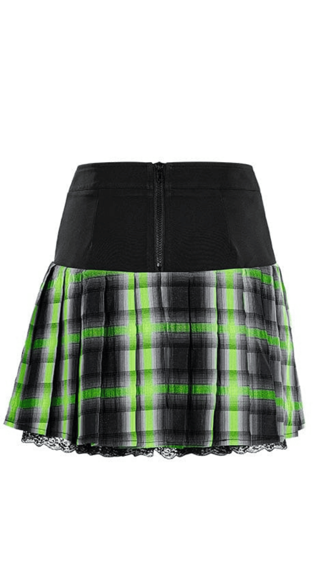 Naughty Kitten Clothing Toxic Kitten Plaid Skirt Rear View Gothic Alternative Women's Wear