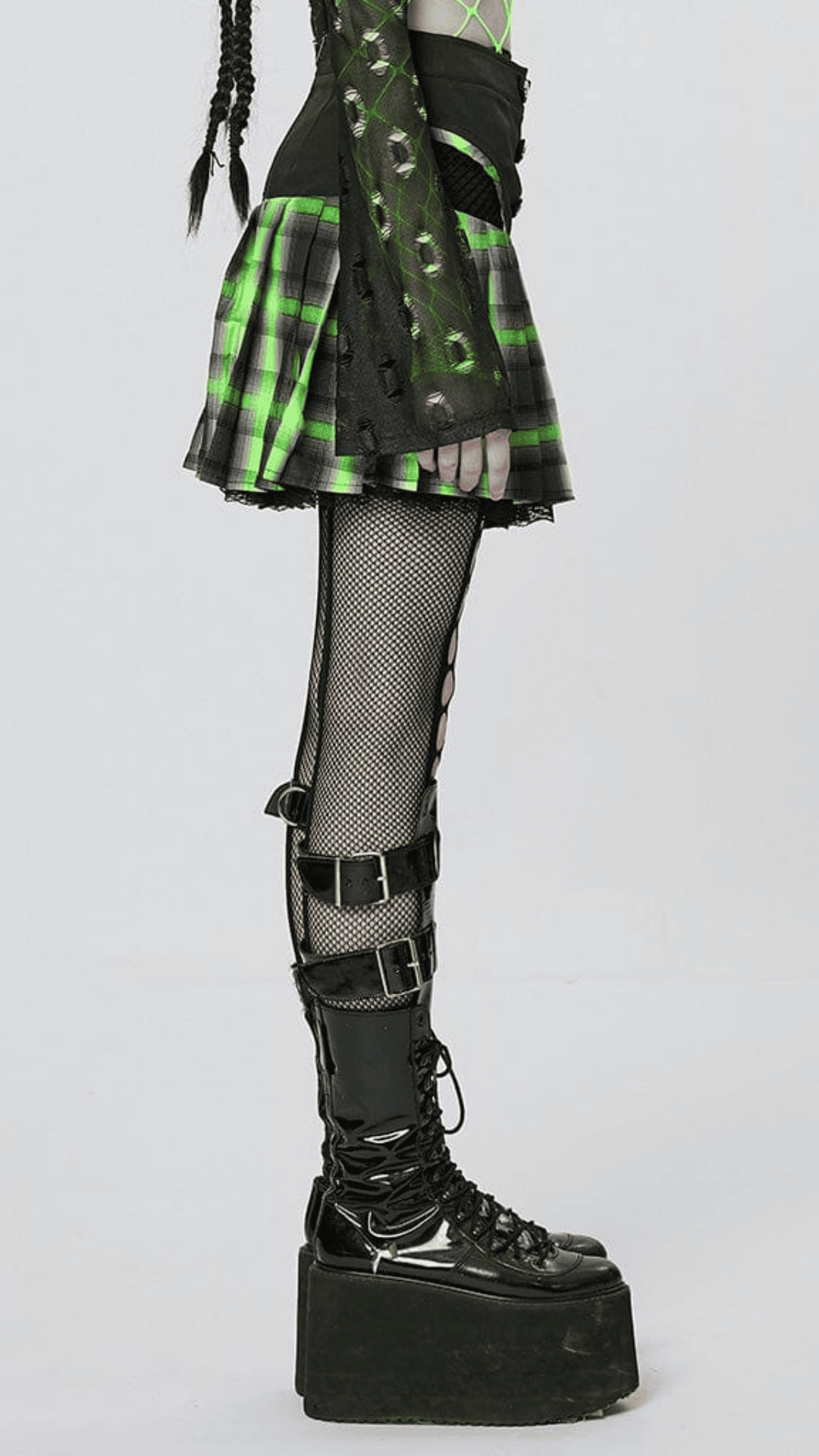 Naughty Kitten Clothing Toxic Kitten Plaid Skirt Side View Gothic Alternative Women's Wear