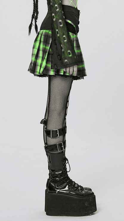 Naughty Kitten Clothing Toxic Kitten Plaid Skirt Side View Gothic Alternative Women's Wear