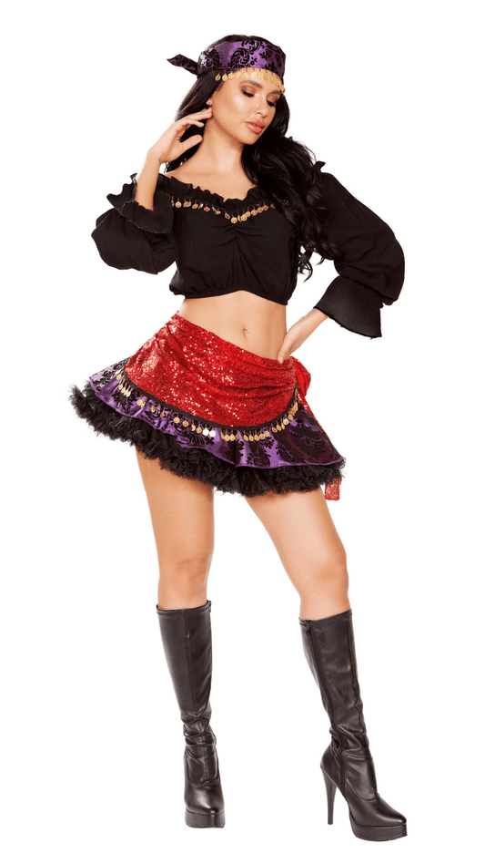 Naughty Kitten Clothing Traveling Gypsy Costume Front View Halloween Costume