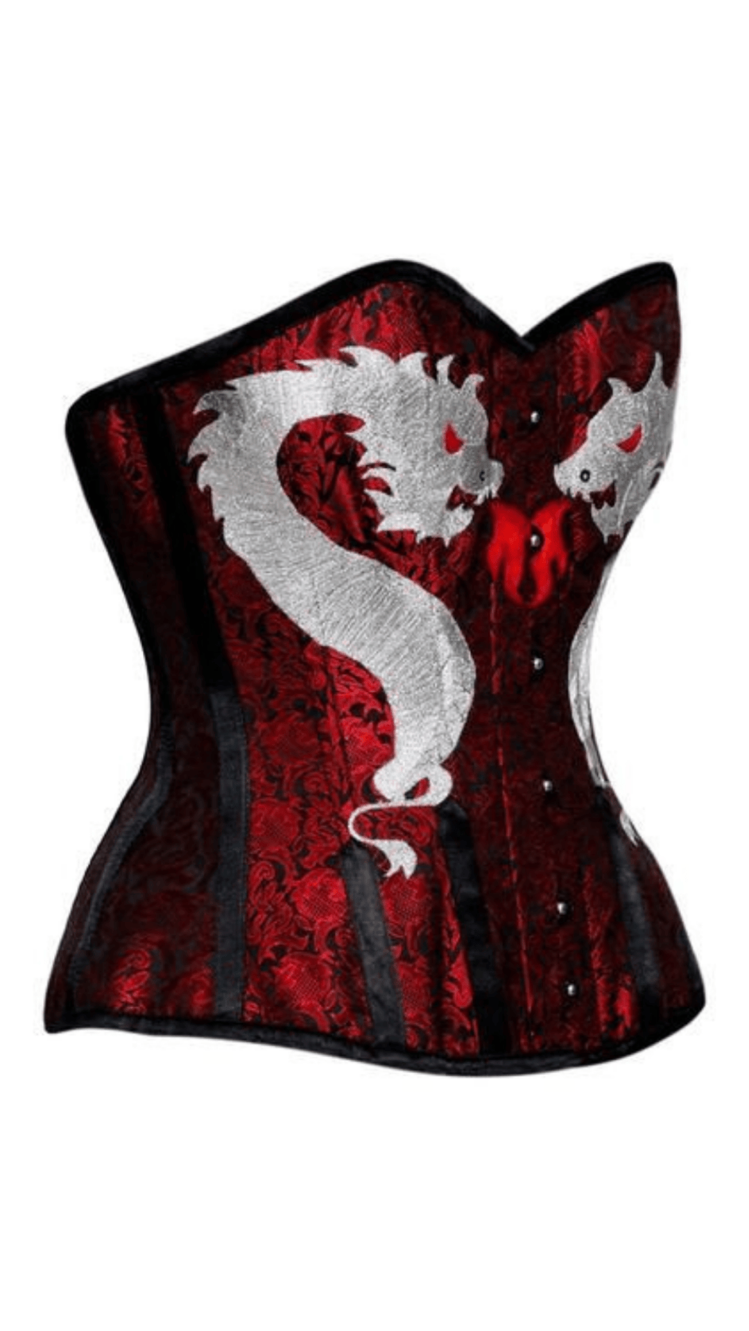 Naughty Kitten Trinity White Dragon Corset Side View
