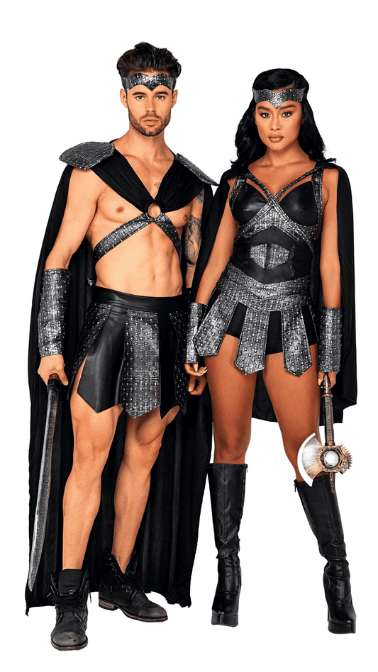 Naughty Kitten Clothing Valiant Gladiator Costume Front View Halloween Couple lCostume