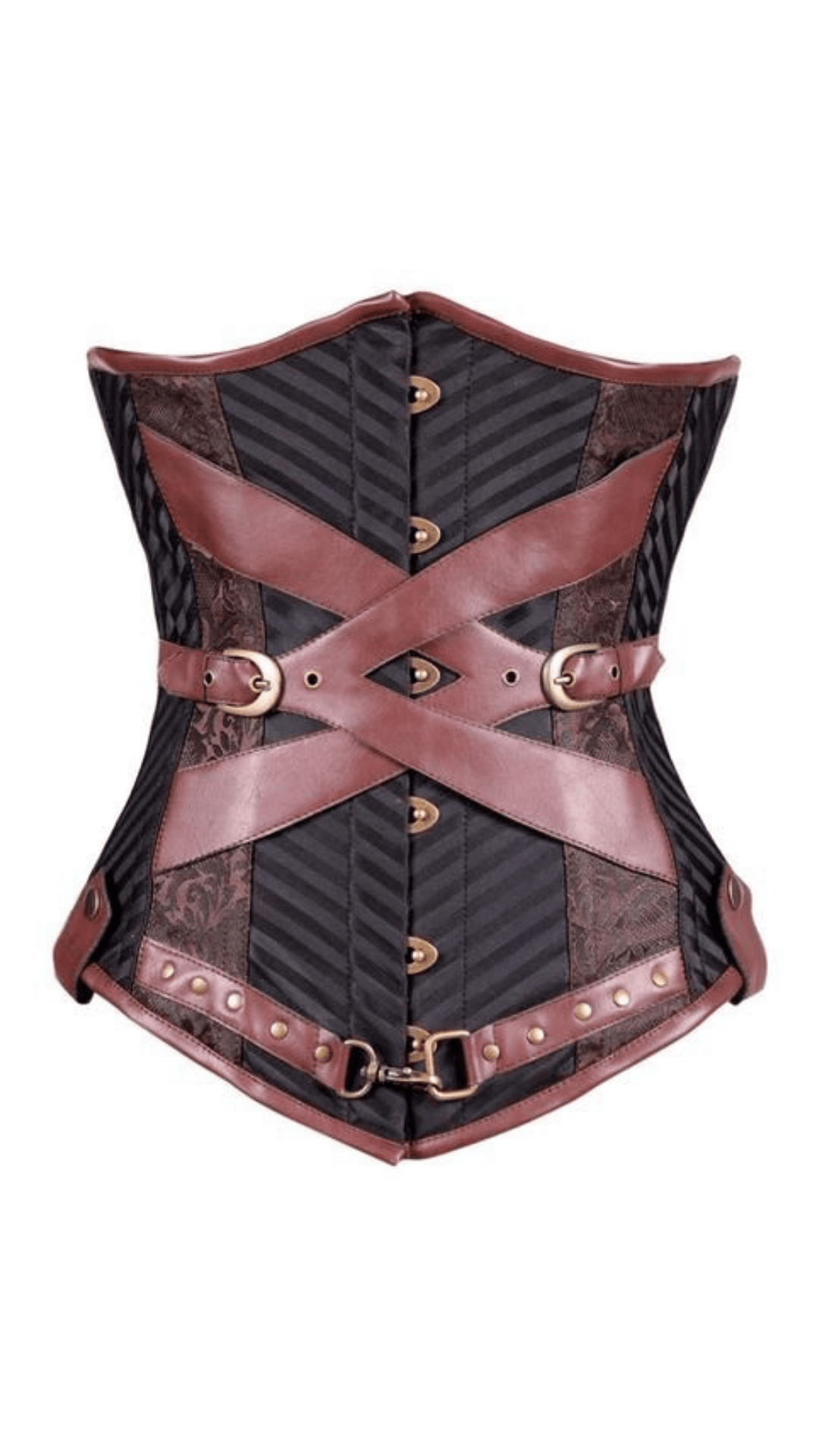 Naughty Kitten Clothing Vera Steampunk Underbust Corset Front View