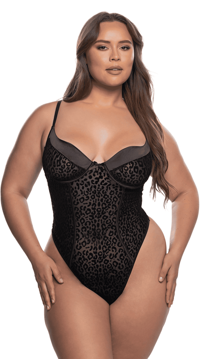 Naughty Kitten Clothing Wild Thing Teddy Front View Women's Plus Size Lingerie