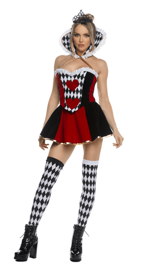Naughty Kitten Clothing Wonderland Queen Costume Front View women's Halloween Costume
