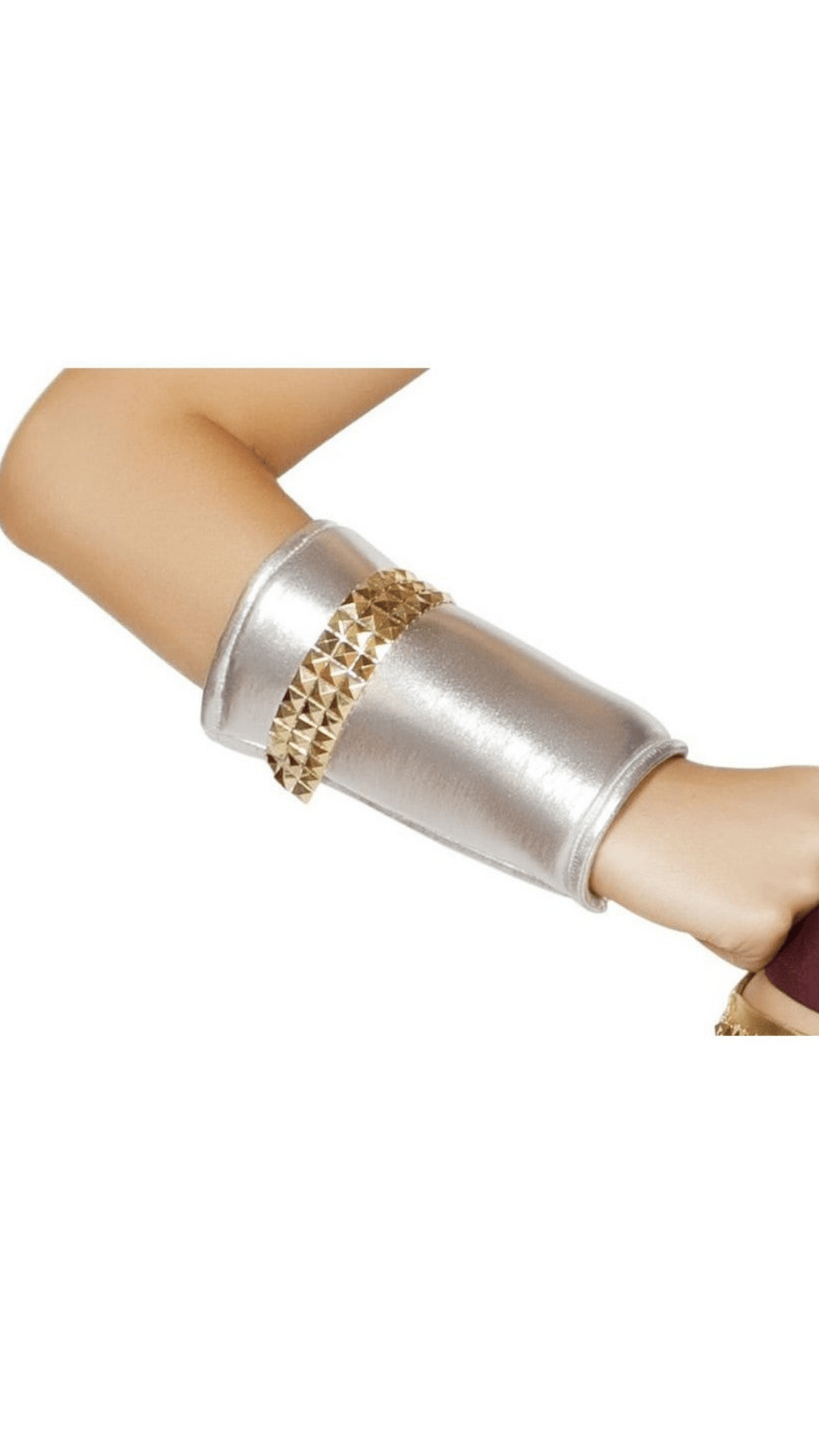 Naughty Kitten halloween Costume Accessories Wrist Cuffs with Gold Trim Detail Front View