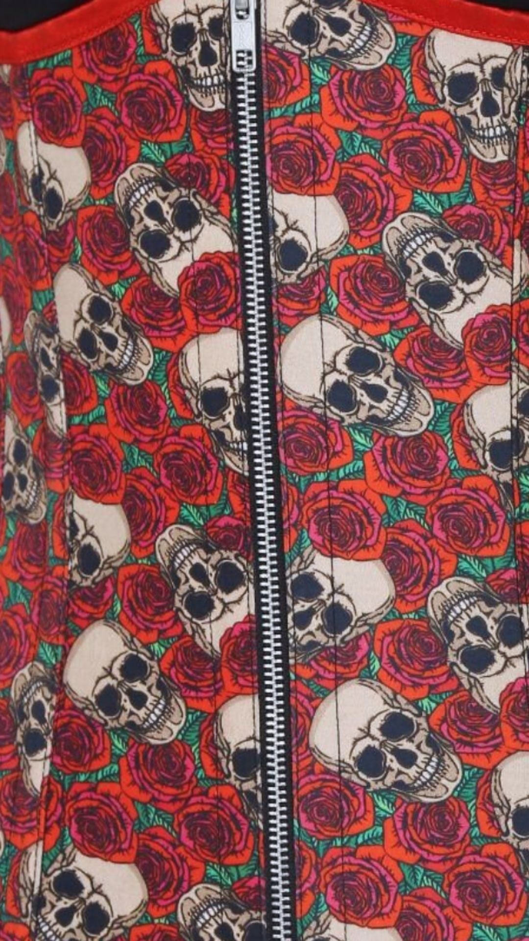 Naughty Kitten Ziggy Skull Under-bust Corset Front View