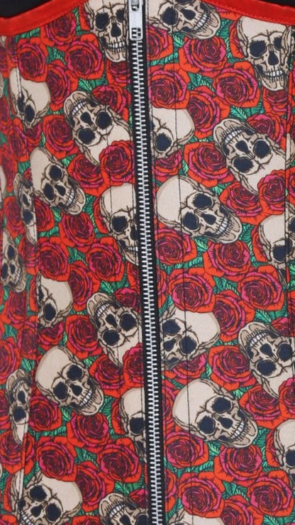 Naughty Kitten Ziggy Skull Under-bust Corset Front View