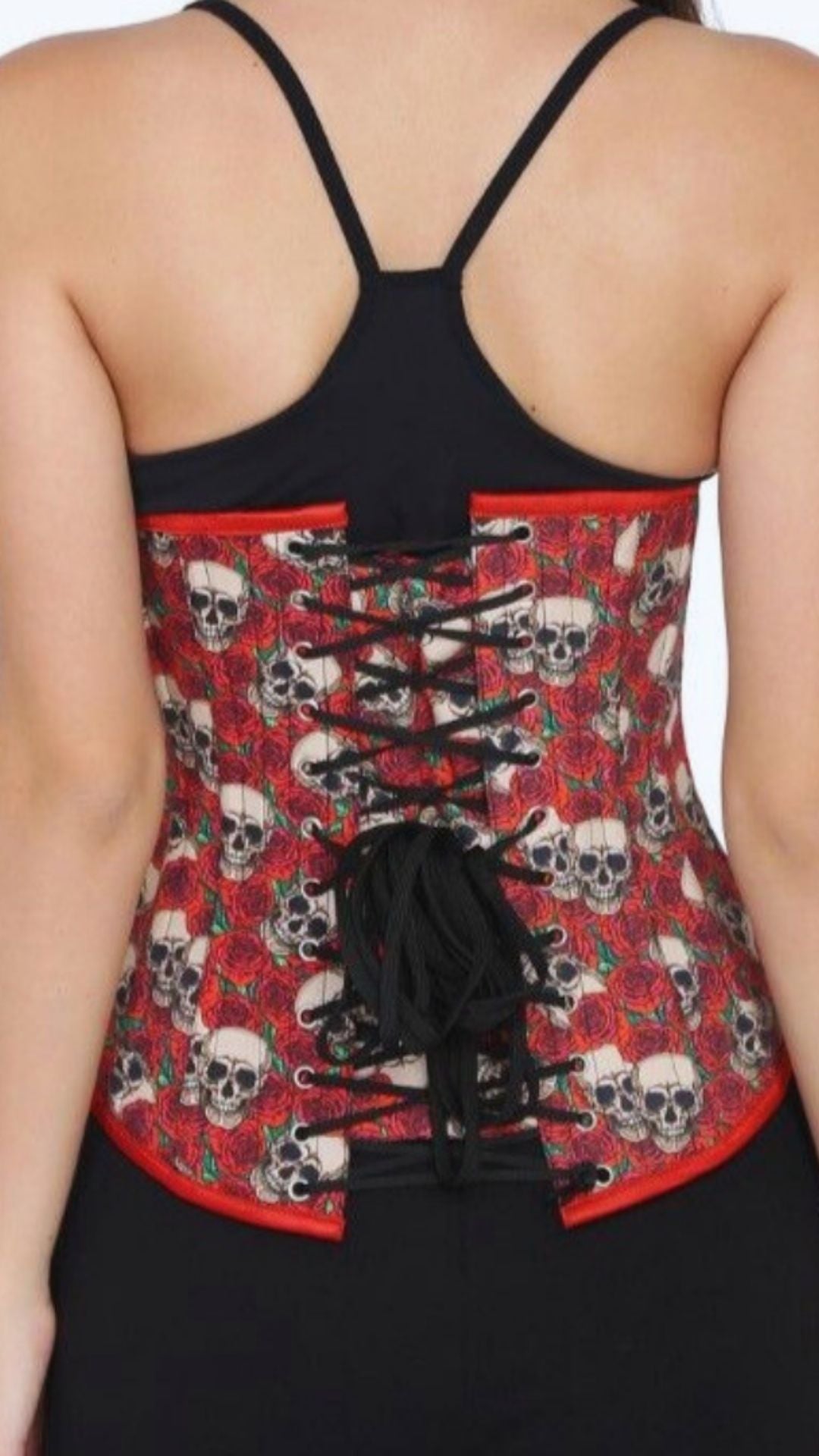 Naughty Kitten Ziggy Skull Under-bust Corset Rear View