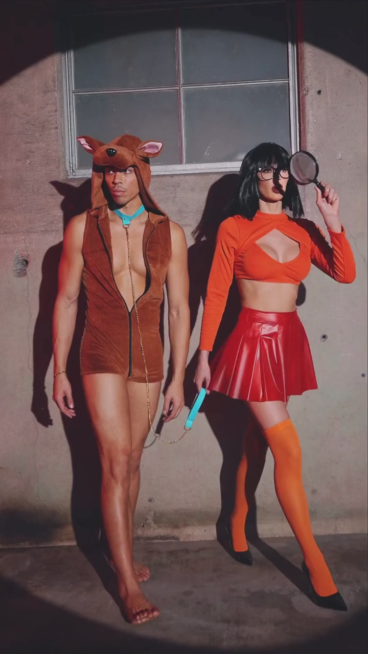 Naughty Kitten Clothing Mystery Solving Babe Costume Velma Halloween Costume Couple Costume front View Video