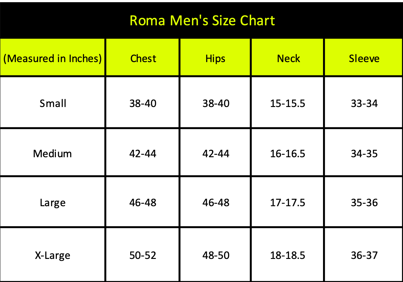 Naughty Kitten Men's Size Chart