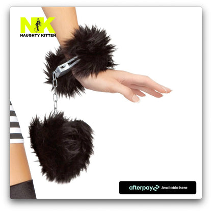 Fur Trimmed Handcuffs - Naughty Kitten Clothing